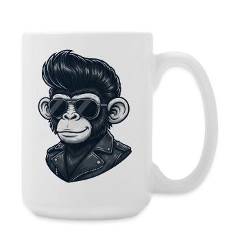 Cooler Affe Schimpanse Sonnenbrille Rock and Roll  - Große Tasse 440 ml - Weiß - Rechts