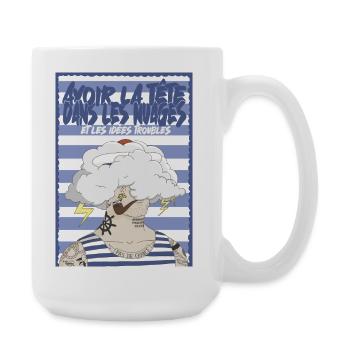Nuage et tatouages marins - Grande tasse 440 ml - blanc - Droite