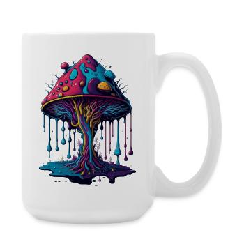 Psychedelic Glow Mushroom Forest - Large Mug 440 ml - white - Right