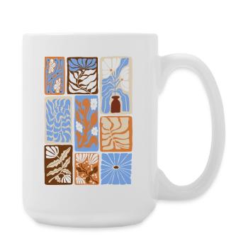 Abstrakte botanische Muster - Große Tasse 440 ml - Weiß - Rechts