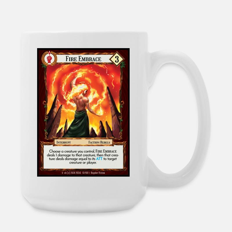 Fire Embrace - Large Mug 440 ml - white