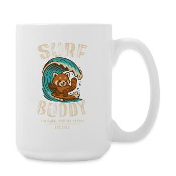 Surf Buddy, Freund auf dem Surfboard - Große Tasse 440 ml - Weiß - Rechts