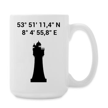 Leuchtturm Roter Sand - Maritim Nordsee Ostsee - Große Tasse 440 ml - Weiß - Rechts