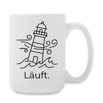 Läuft Leuchtturm - Große Tasse 440 ml - Weiß - Rechts