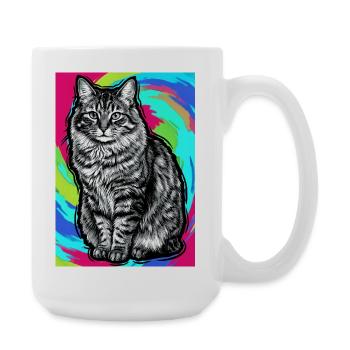 chat - Grande tasse 440 ml - blanc - Droite