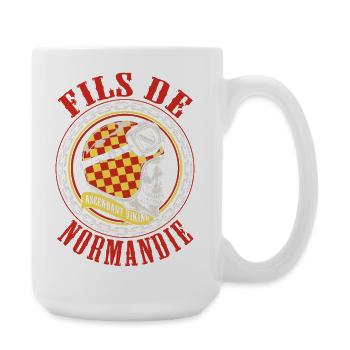 Fils de Normandie fierté normande design - Grande tasse 440 ml - blanc - Droite