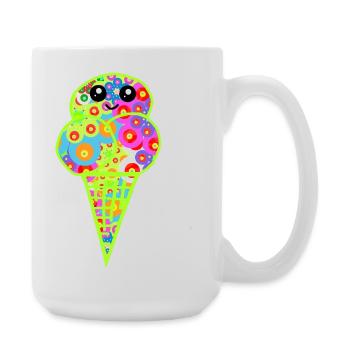 Retro Eis Vintage Kinder Kind 60er  - Große Tasse 440 ml - Weiß - Rechts