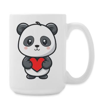 Süßes Baby-Panda mit Herz - Große Tasse 440 ml - Weiß - Rechts