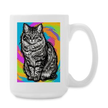 chat - Grande tasse 440 ml - blanc - Droite