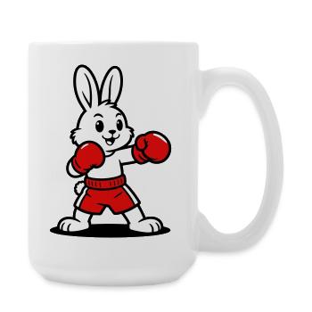 Hasenboxen - Große Tasse 440 ml - Weiß - Rechts