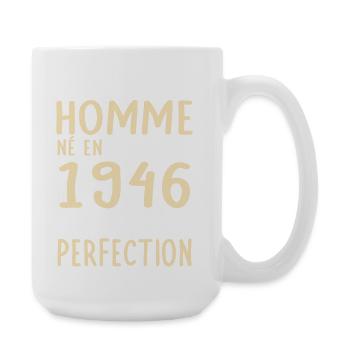Anniversaire 80 ans - Né en Août 1946 - Grande tasse 440 ml - blanc - Droite