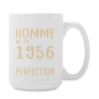Anniversaire 70 ans - Né en Août 1956 - Grande tasse 440 ml - blanc - Droite