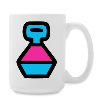 Retro Water Bottle 90s Pop Art - Large Mug 440 ml - white - Right
