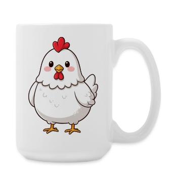 Huhn, Hühner, Bauern, Landwirtschaft Geschenk  - Große Tasse 440 ml - Weiß - Rechts