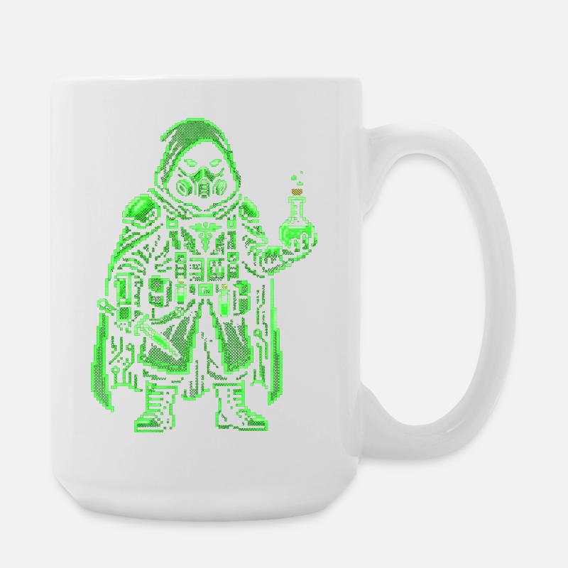Punk Apothecary Pixel Art Retro Hacker - Large Mug 440 ml - white