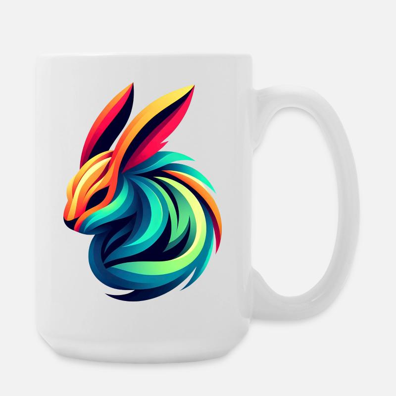 Lapin Couleur Éclatante - Grande tasse 440 ml - blanc