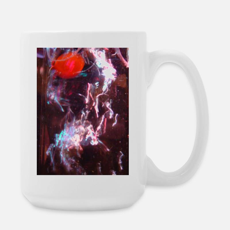 Neon-Fluid Spiegelung - Große Tasse 440 ml - Weiß