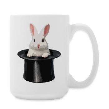 Rabbit out of magic hat - Large Mug 440 ml - white - Right