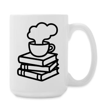 Bücher Kaffee Lesen Buchclub Leseratte Tee - Große Tasse 440 ml - Weiß - Rechts