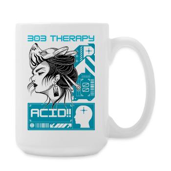 Acid Therapy - Techno Tekno House Rave Outfit - Large Mug 440 ml - white - Right