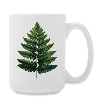 Grüne Farnblätter Wasserfarb-Illustration - Große Tasse 440 ml - Weiß - Rechts