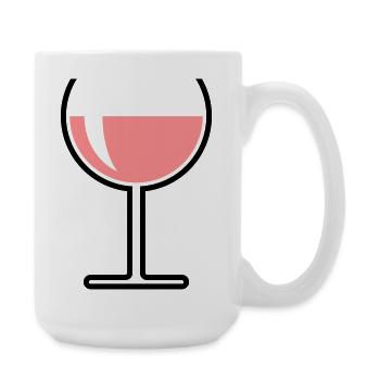 Verre de vin rosé ouvert rond (vin rosé / vin / 2C) - Grande tasse 440 ml - blanc - Droite