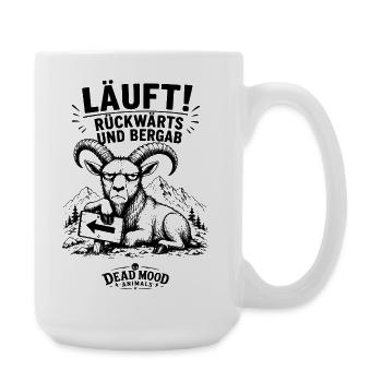 Büro, Homeoffice, Studium oder Alltag - Läuft! - Große Tasse 440 ml - Weiß - Rechts