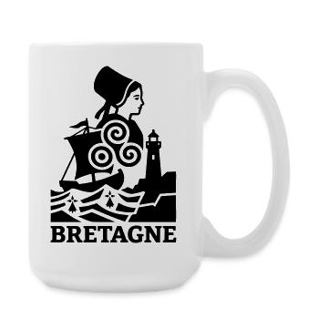 Bretagne – Traditionell Keltisch - Große Tasse 440 ml - Weiß - Rechts