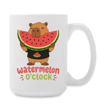 Watermelon O'Clock Cabybara - Large Mug 440 ml - white - Right