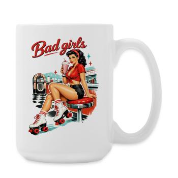 Retro Pin-Up Girl: Bad Girls 50s Diner Style - Large Mug 440 ml - white - Right