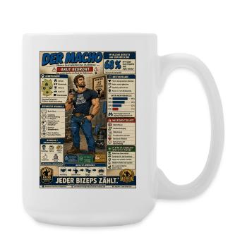 Der Macho – jeder Bizeps zählt - Große Tasse 440 ml - Weiß - Rechts