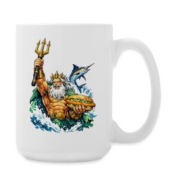Neptune avec des sandwiches au poisson - Grande tasse 440 ml - blanc - Droite