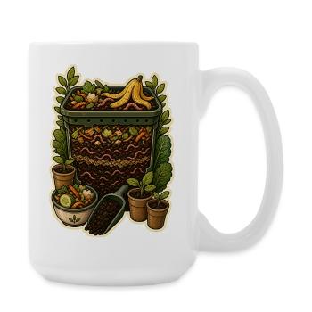 Worm compost garden cross-section - Large Mug 440 ml - white - Right
