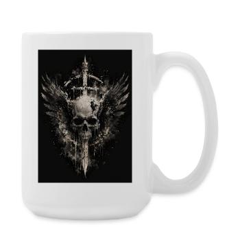 Dark Skull Flight with Blade - Large Mug 440 ml - white - Right