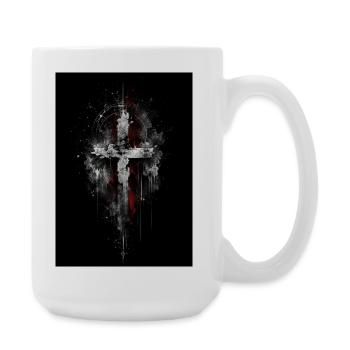 Kreuzspritzer Grunge - Große Tasse 440 ml - Weiß - Rechts