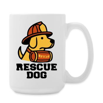 Feuerwehrhund Rescue Dog Logo - Große Tasse 440 ml - Weiß - Rechts