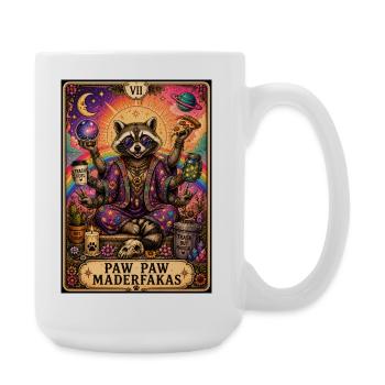 Paw Paw Maderfakas – Magischer Waschbär - Große Tasse 440 ml - Weiß - Rechts