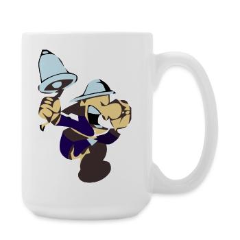 Lustiger Ausrufer Mit Glocke Cartoon - Große Tasse 440 ml - Weiß - Rechts