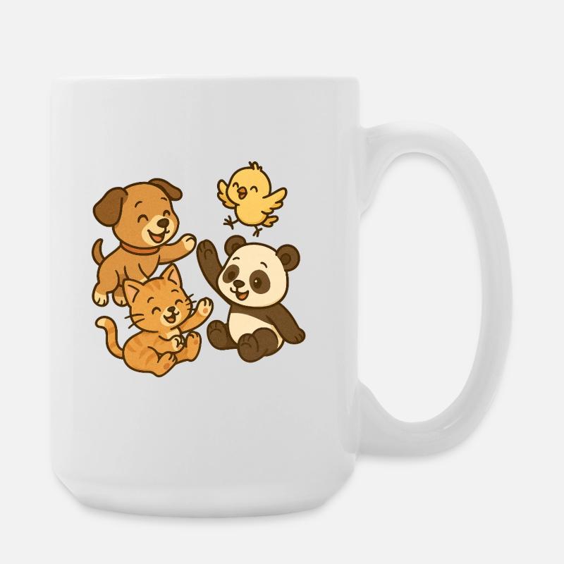 Animals at Play - Large Mug 440 ml - white