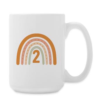 Second Birthday Rainbow - Large Mug 440 ml - white - Right