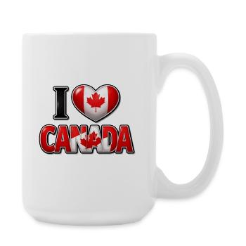 I Love Canada – Cœur avec feuille d’érable  - Grande tasse 440 ml - blanc - Droite