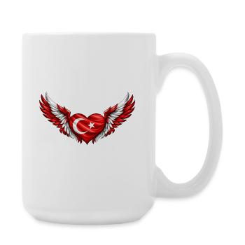 Türkisches Flügelherz - Große Tasse 440 ml - Weiß - Rechts