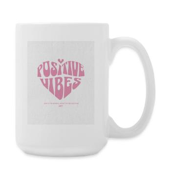 Cœur à ondes positives - Grande tasse 440 ml - blanc - Droite