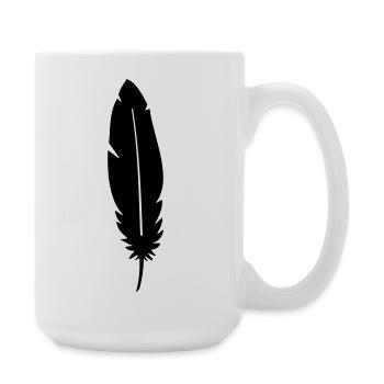 Feather silhouette - Large Mug 440 ml - white - Right