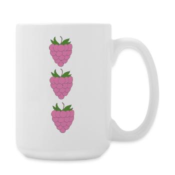 himbeeren Trio Muster - Große Tasse 440 ml - Weiß - Rechts