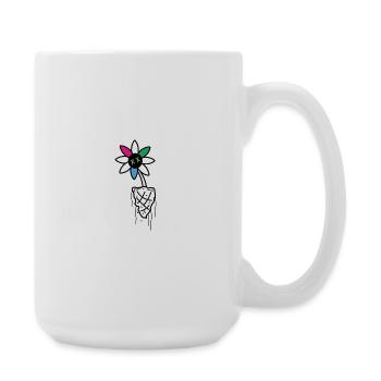 Vivid Flower Skull Illustration - Large Mug 440 ml - white - Right