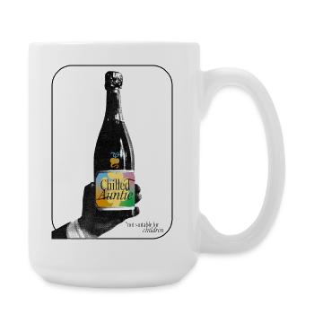 Chilled Auntie Pop-Art Bottle - Große Tasse 440 ml - Weiß - Rechts