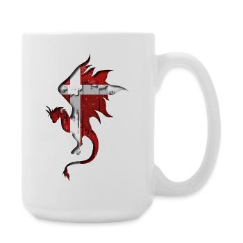Flag of Denmark - Denmark - Dragon Silhouette - Large Mug 440 ml - white - Right