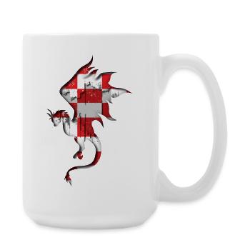 Croatia Flag - Croatia - Dragon Silhouette - Large Mug 440 ml - white - Right