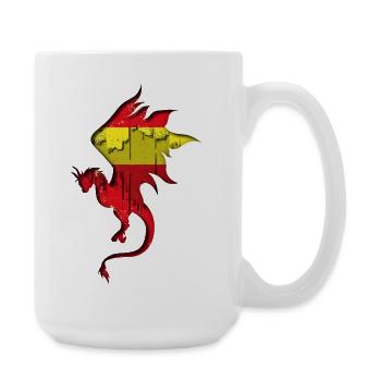 Flag of Spain - Spain - Dragon Silhouette - Large Mug 440 ml - white - Right